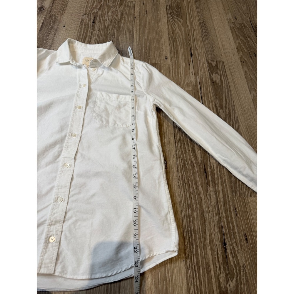 Sezane Tomboy Shirt White Organic Cotton Button Down Long Sleeve Top FR 34 US 2 - Picture 8 of 8